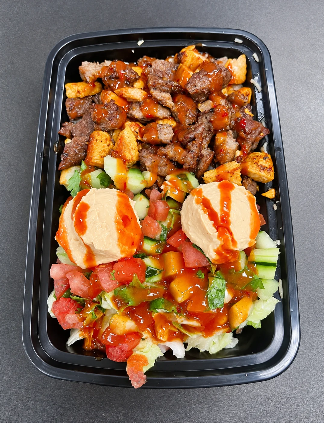 Rice platter with hummus