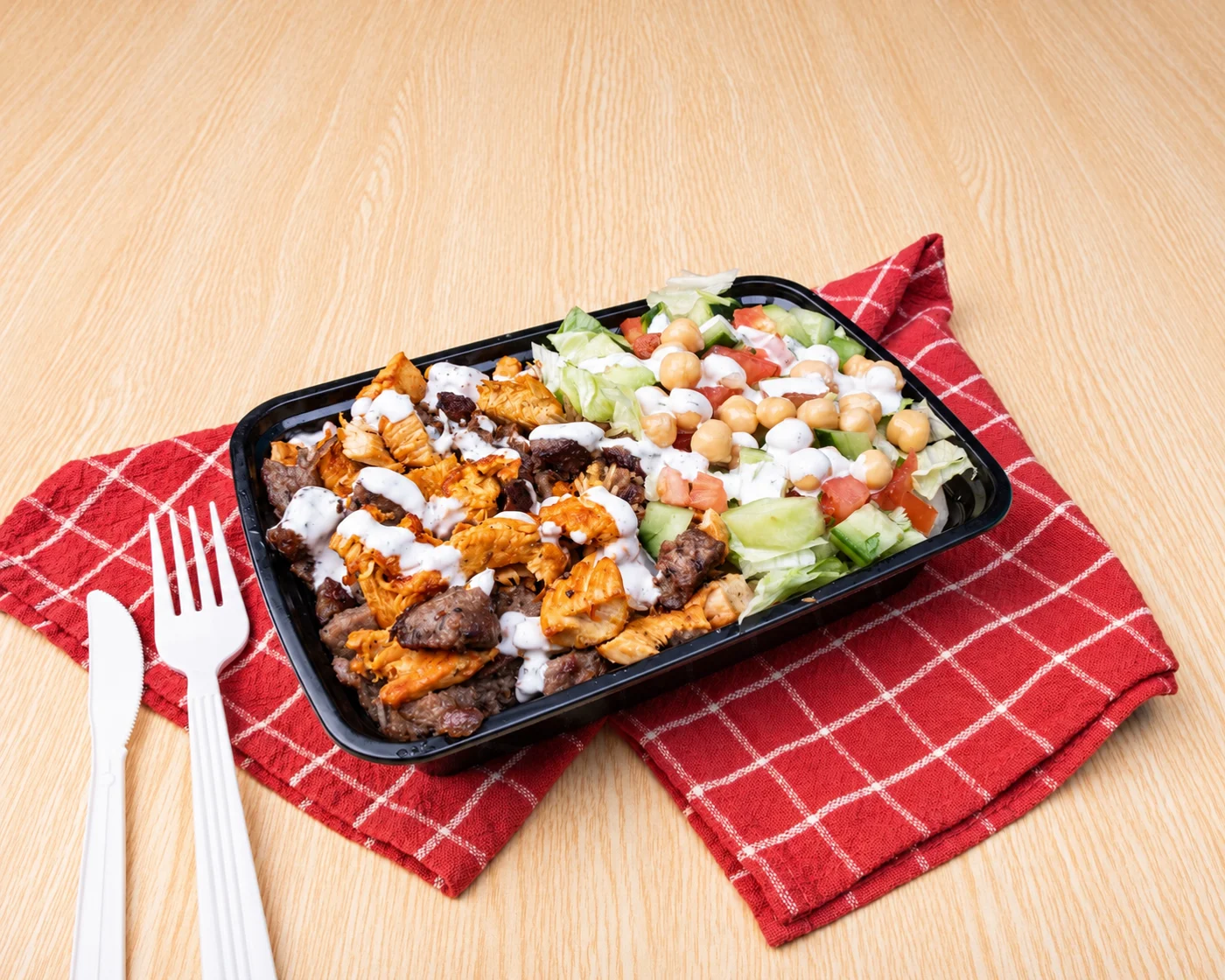 Chicken & gyro mixed platter